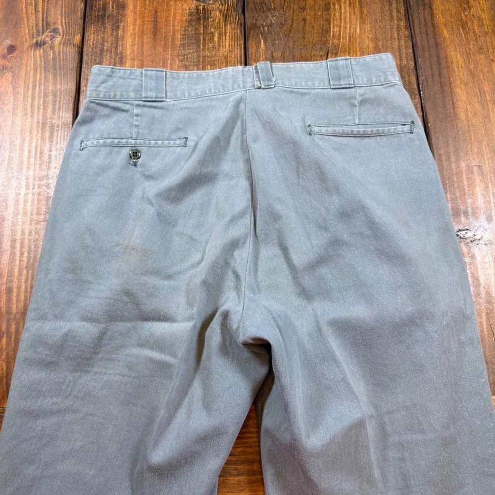 Vintage LL Bean Mens 34x32 Chino Pants Sage Green Straight Leg Made in USA - Picture 10 of 10